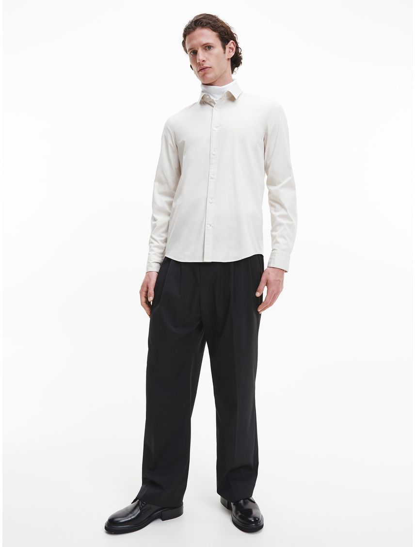 Camisa slim de popelín elástico