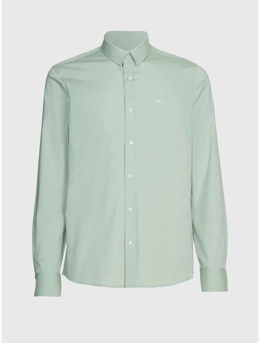 Camisa slim de popelín elástico