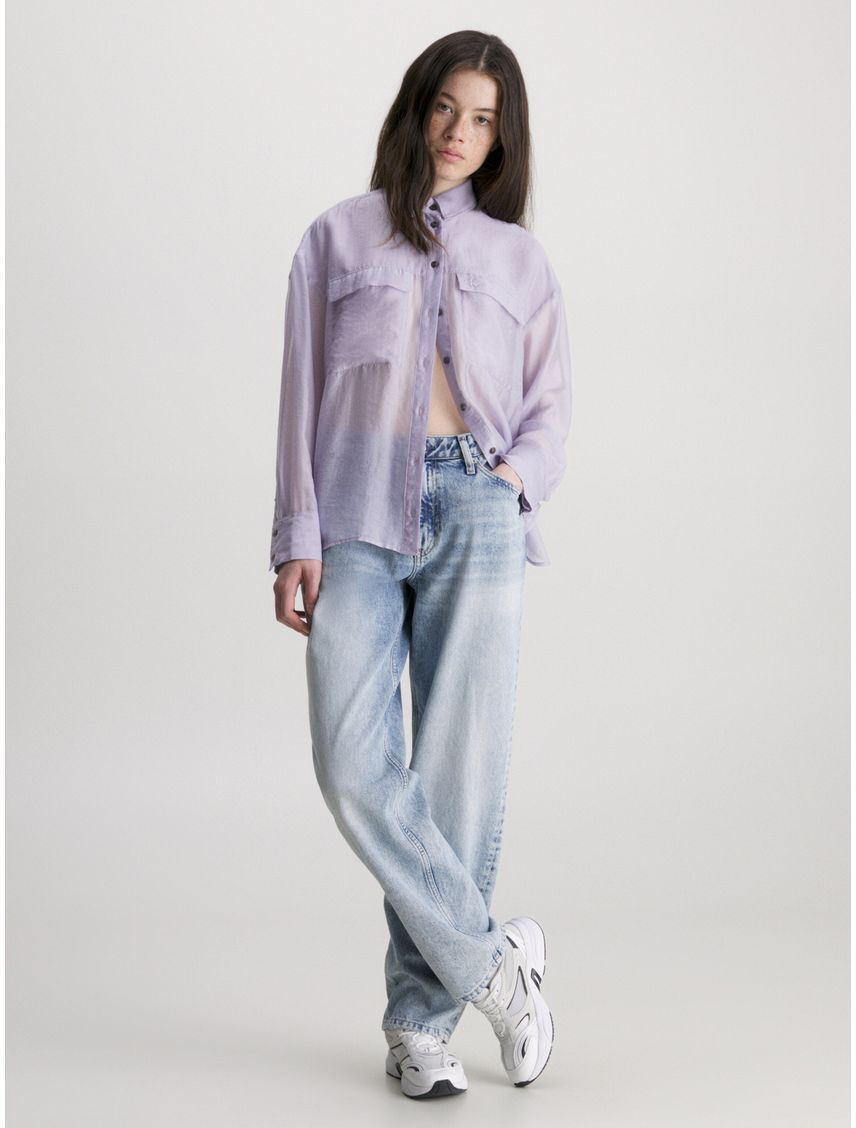 Camisa utilitaria holgada transparente