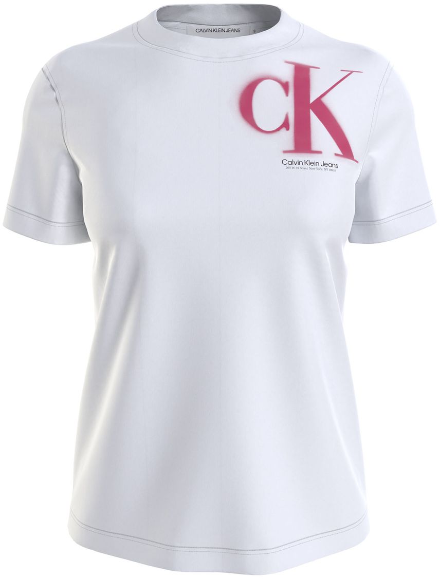 Remera regular con monograma efecto spray