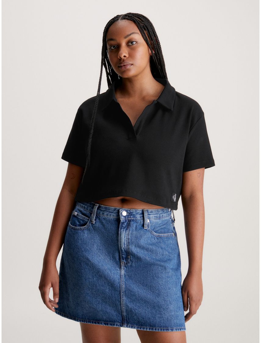 Remera tipo chomba holgada de canalé