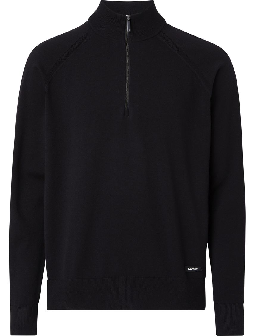 Sweater con cuello alto y cremallera quarter