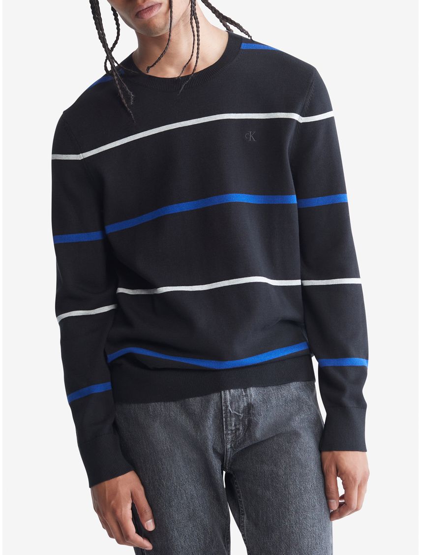 Sweater de algodón liso con monograma