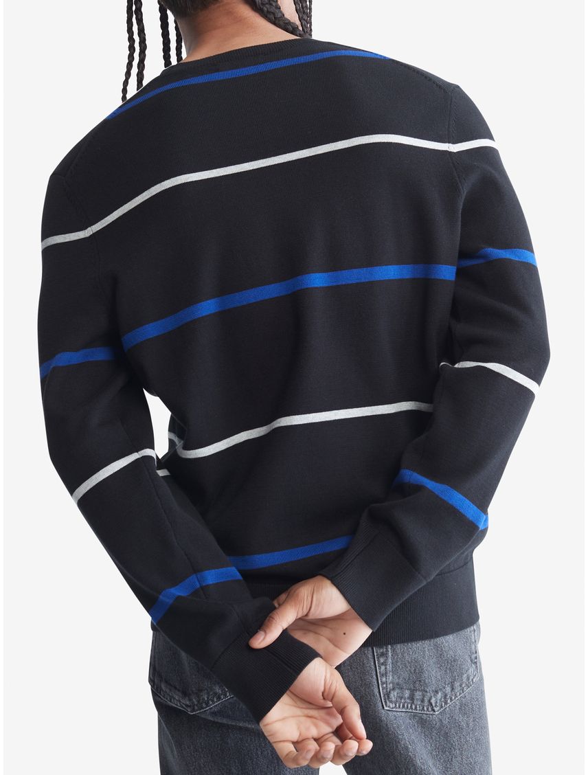 Sweater de algodón liso con monograma