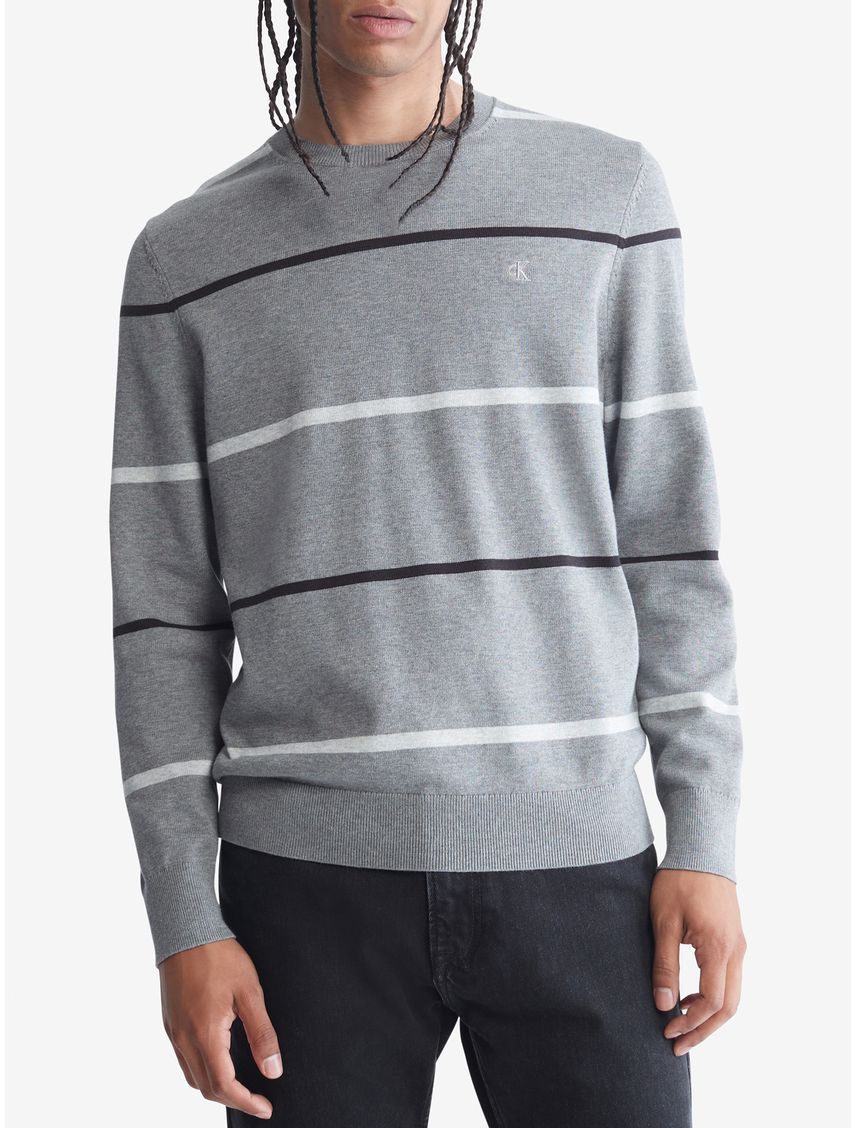 Sweater de algodón liso con monograma