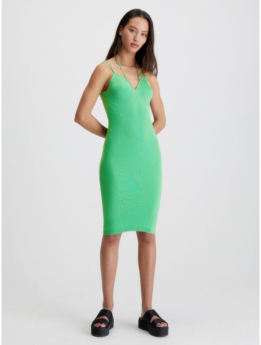 Vestido anudado al cuello de algodón orgánico