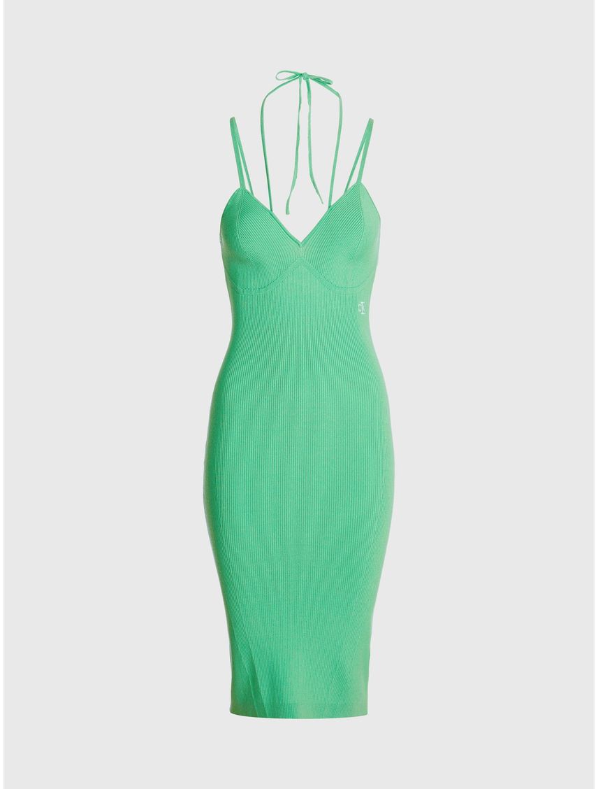 Vestido anudado al cuello de algodón orgánico