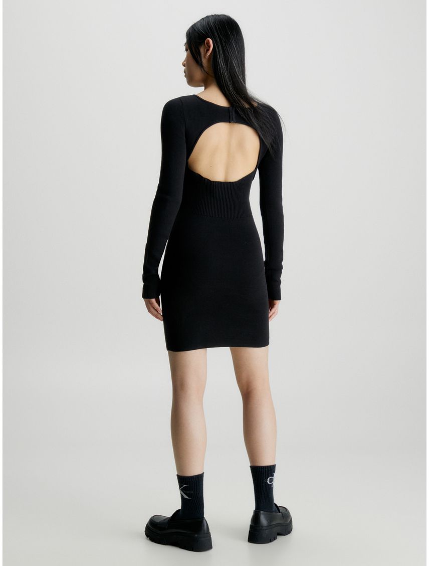 Vestido con espalda abierta de punto de algodón