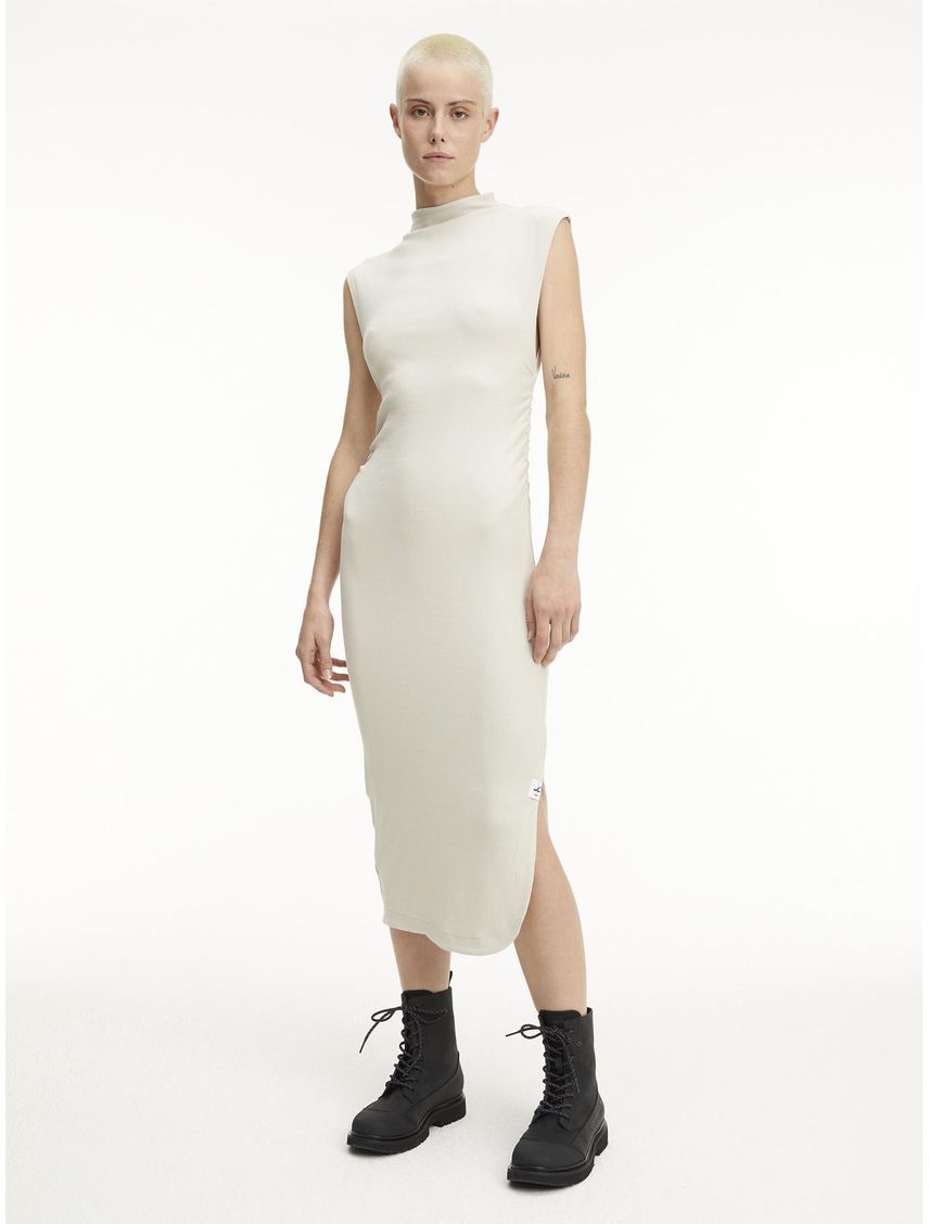 Vestido midi slim de canalé