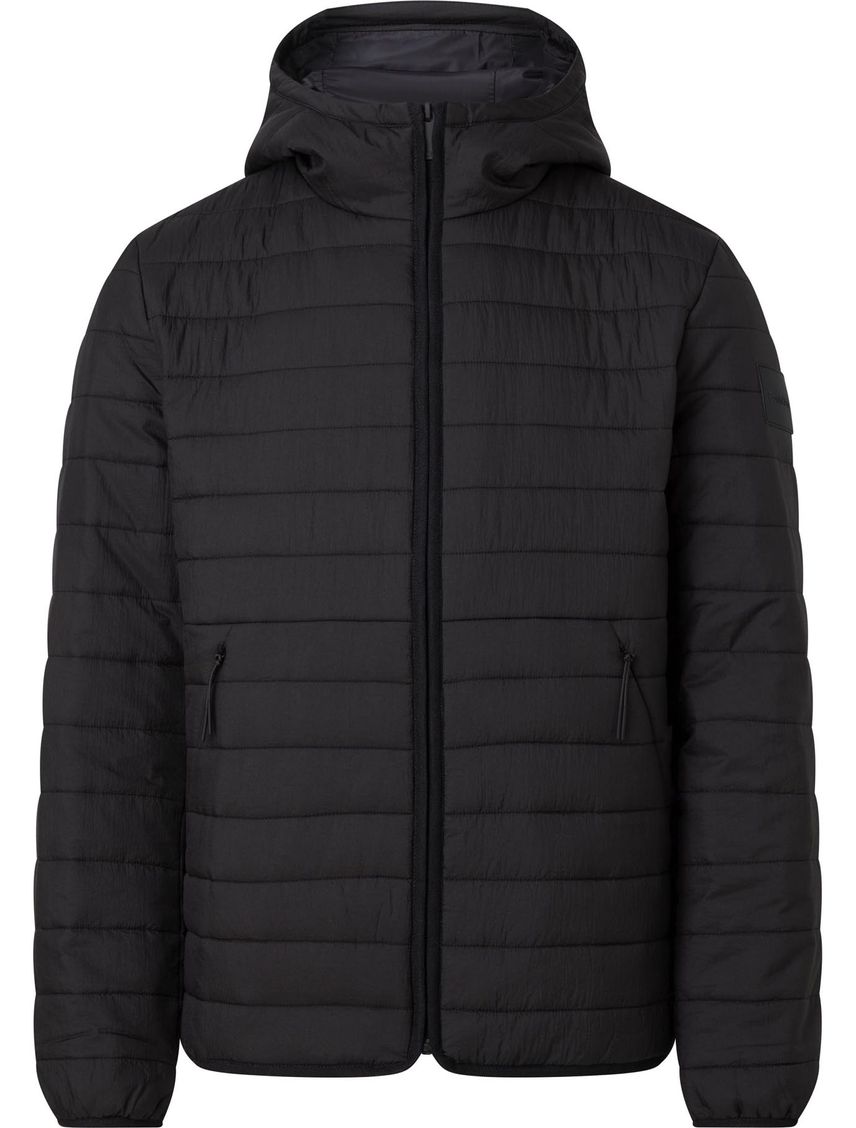 Campera acolchada arrugada con capucha