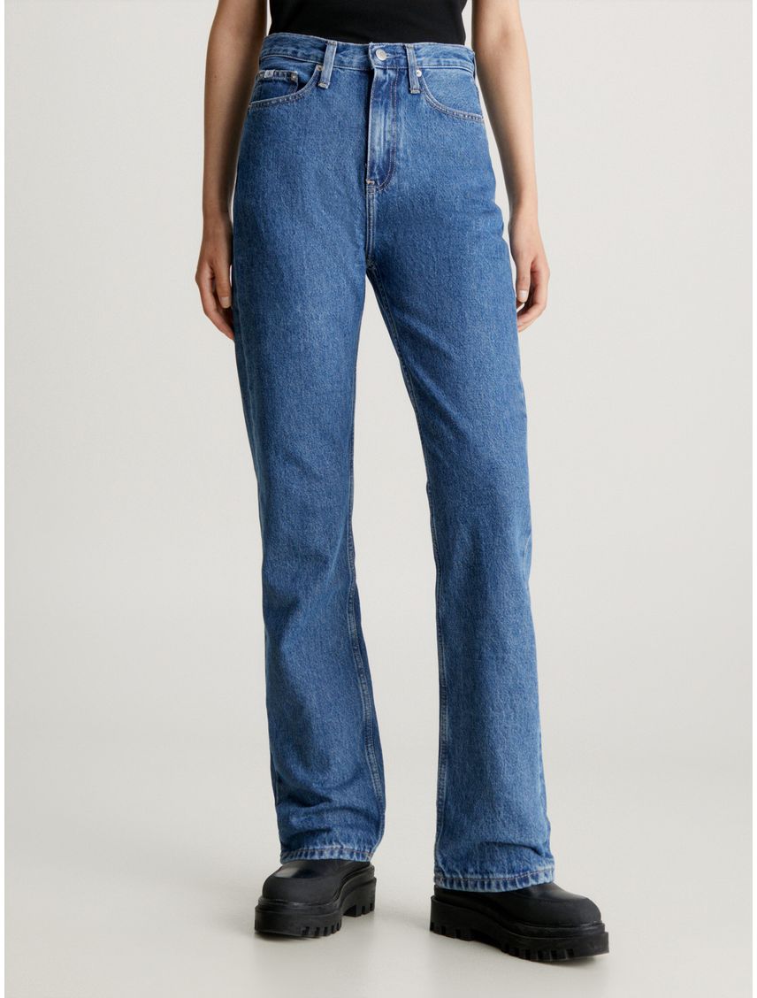 High rise straight jeans
