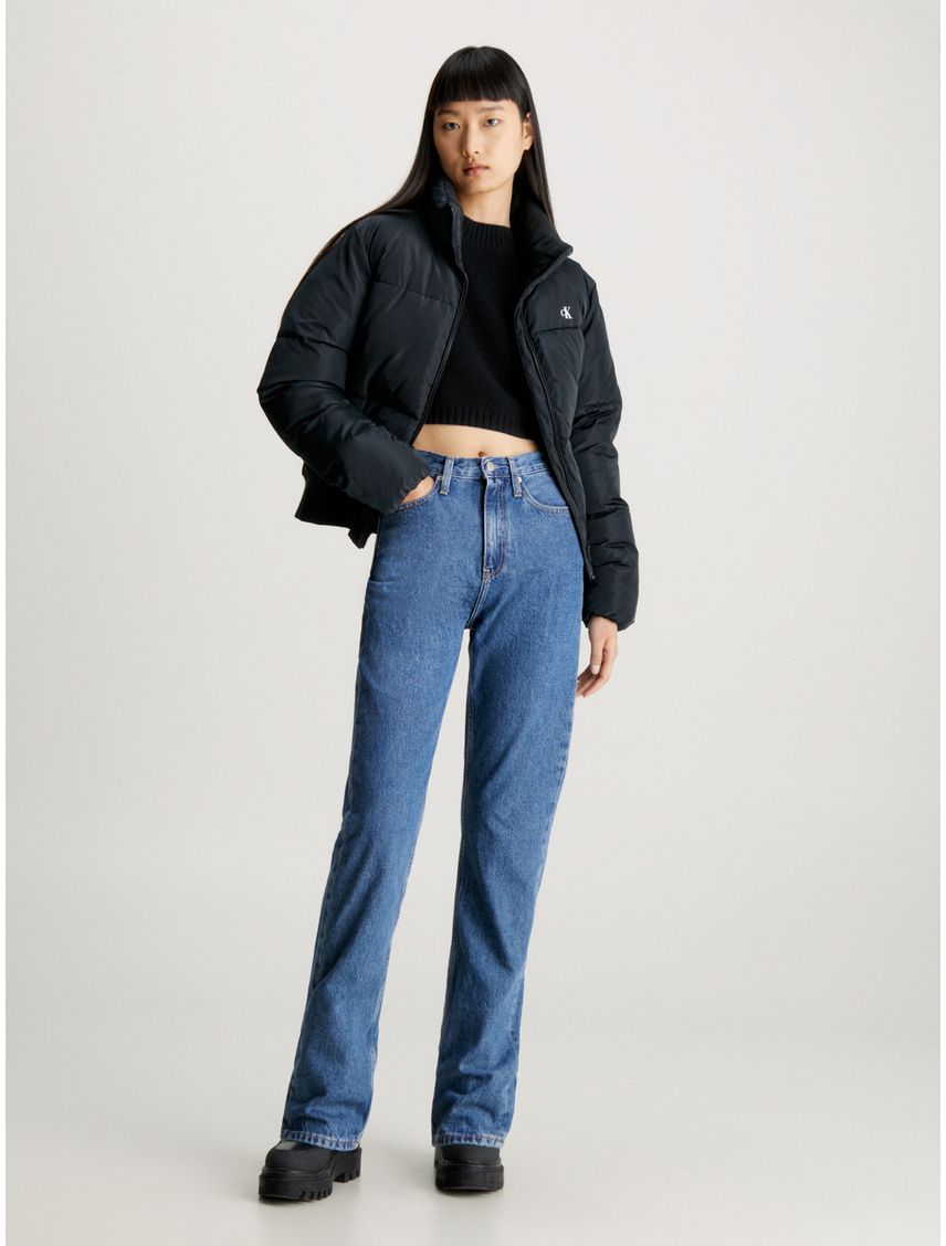 High rise straight jeans