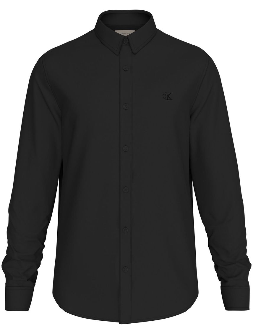 Camisa slim con mini monograma