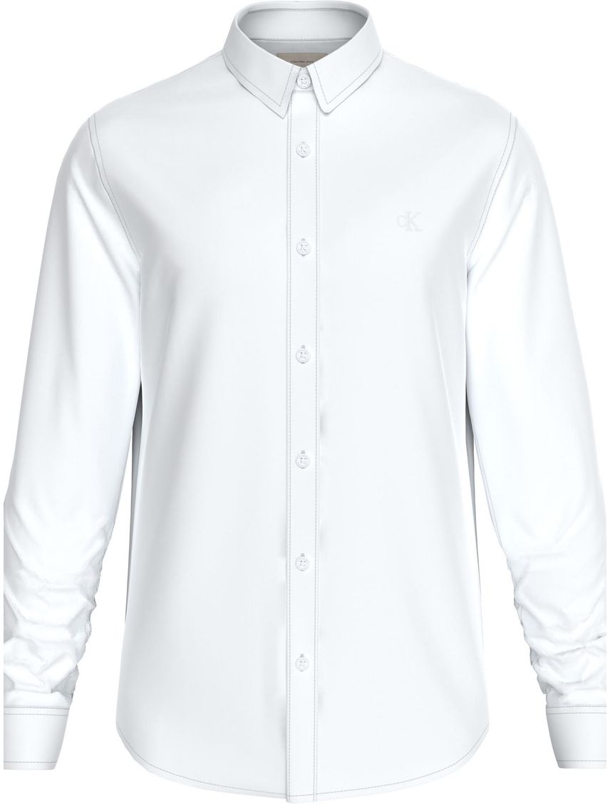 Camisa slim con mini monograma