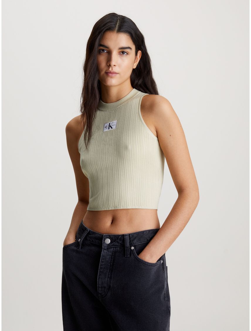 Remera de tirantes de lyocell de canalé suave