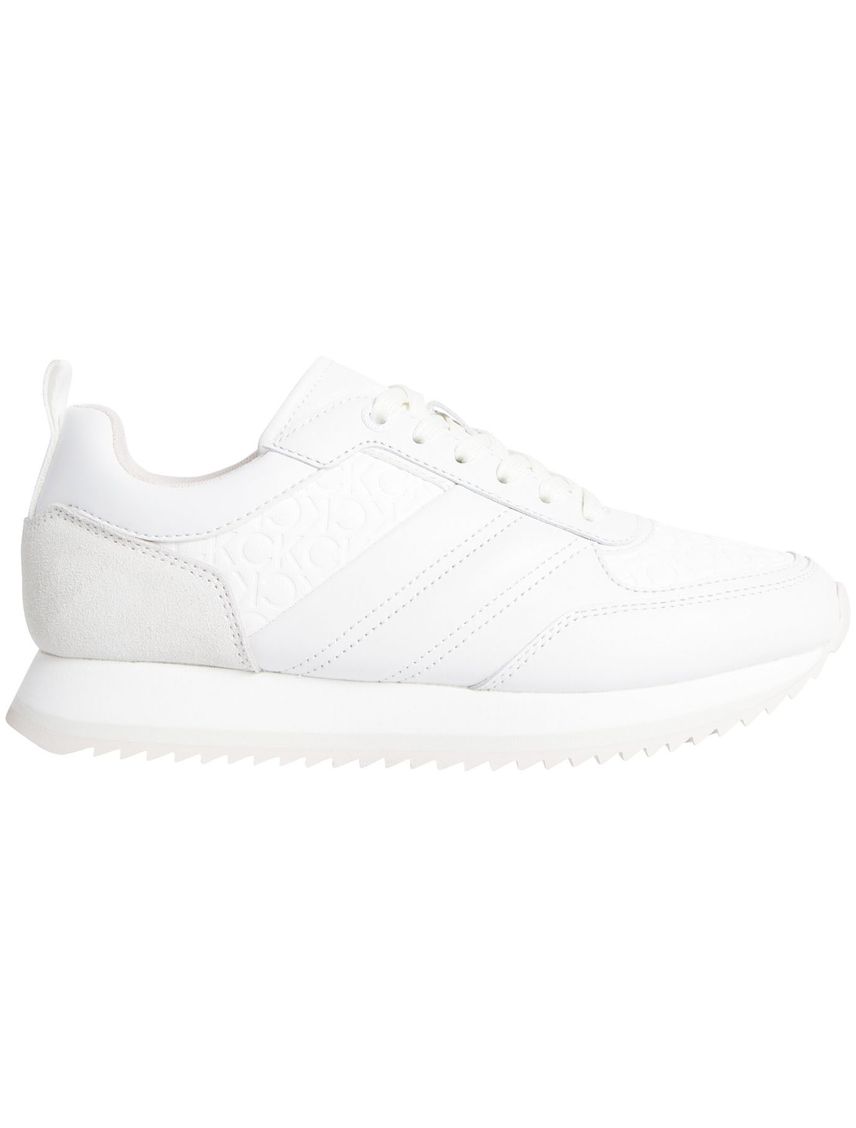 Zapatillas runner de piel y monograma
