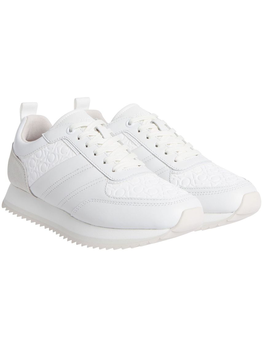 Zapatillas runner de piel y monograma