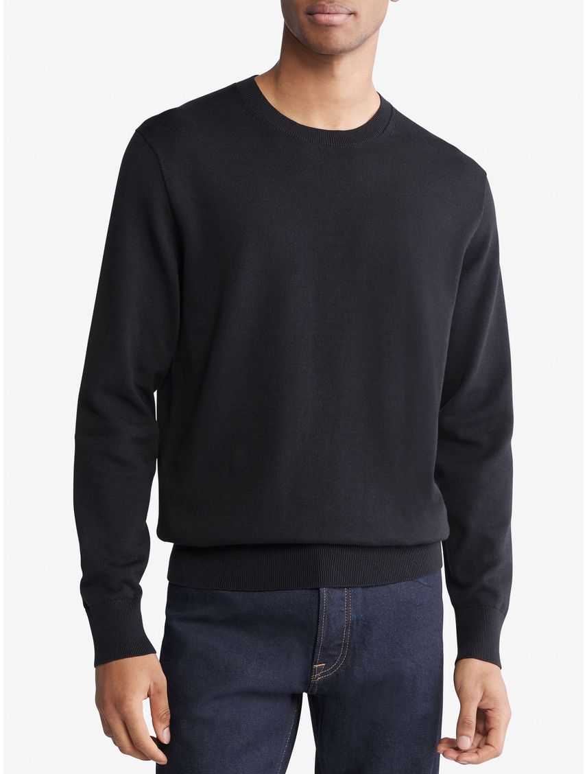 Sweater de algodón pima con cuello redondo