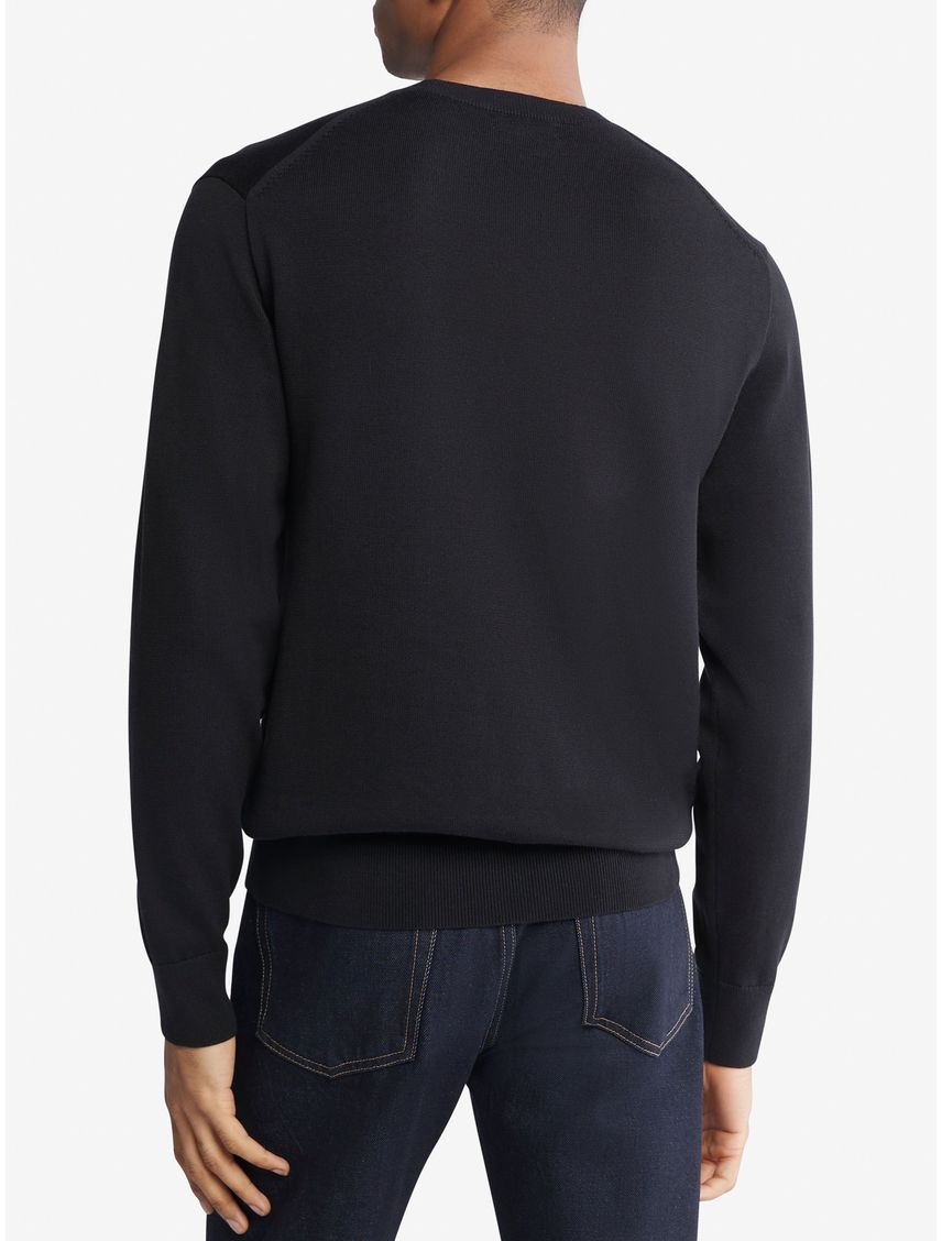 Sweater de algodón pima con cuello redondo