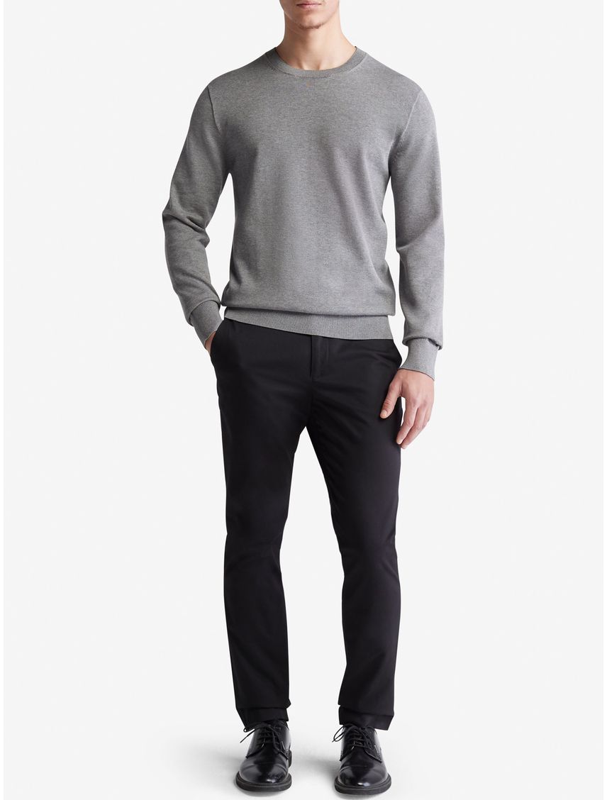 Sweater de algodón pima con cuello redondo