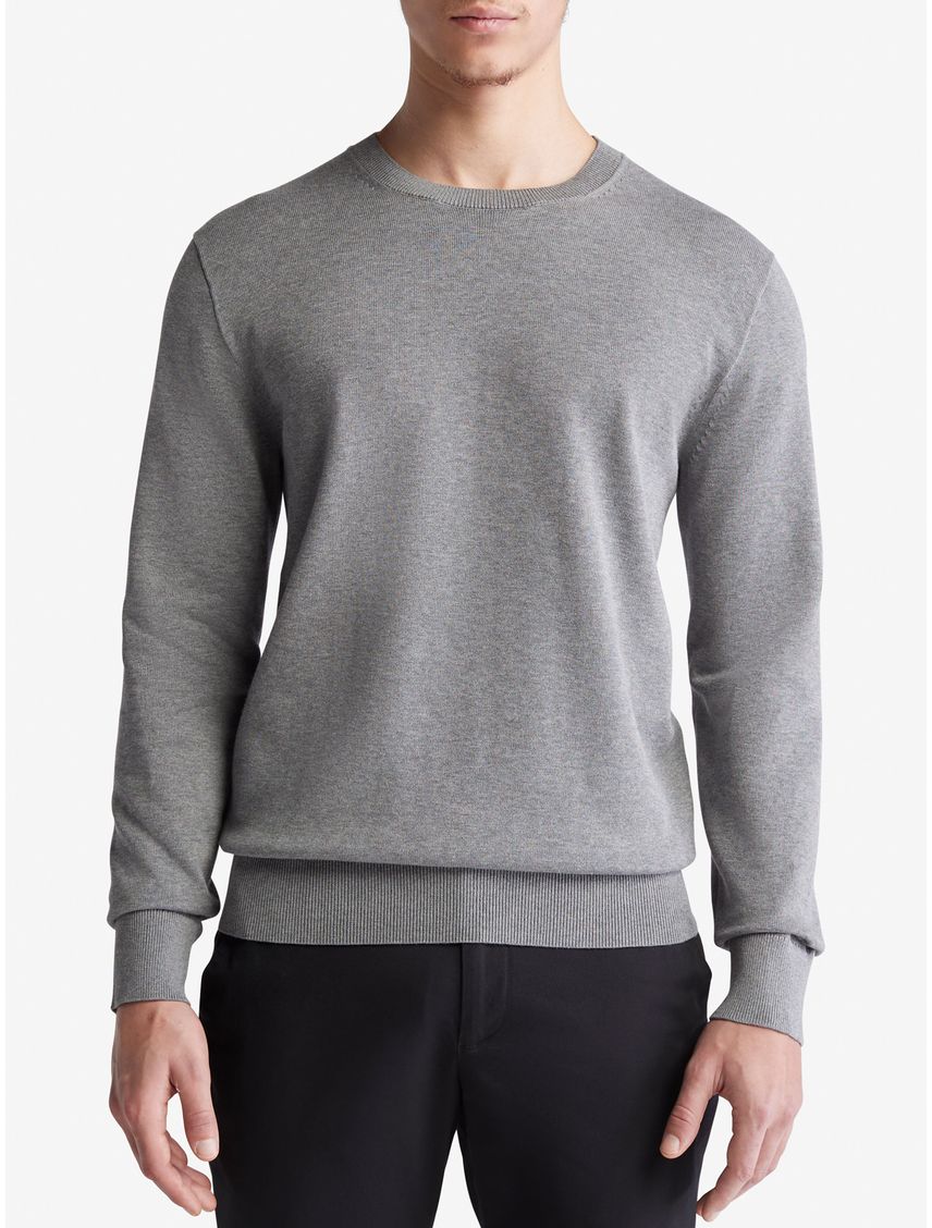 Sweater de algodón pima con cuello redondo