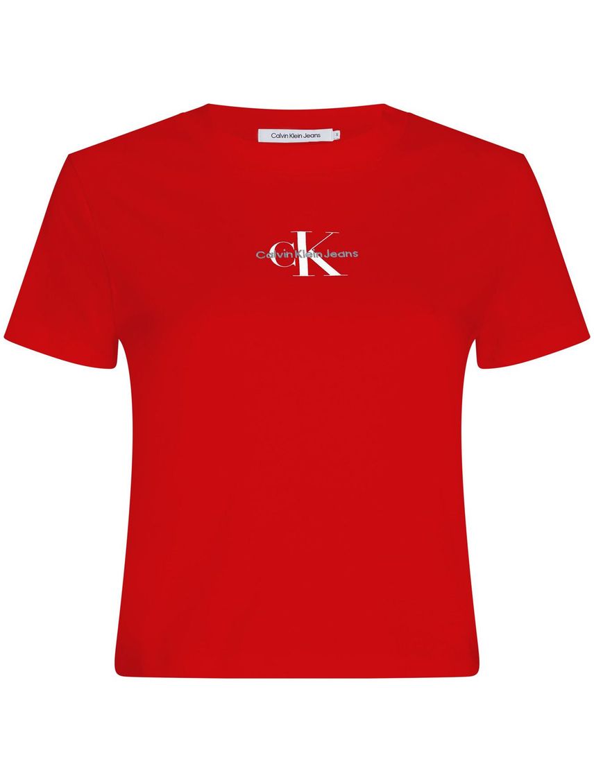 Remera cropped con mono logo