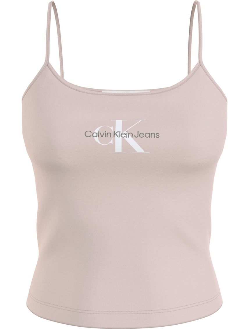 Remera de tirantes slim con monograma