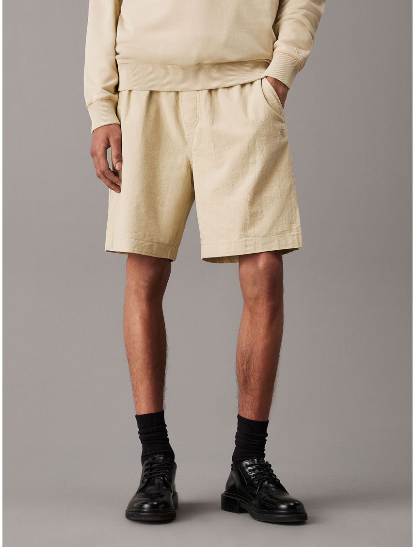 Shorts de algodón texturizado