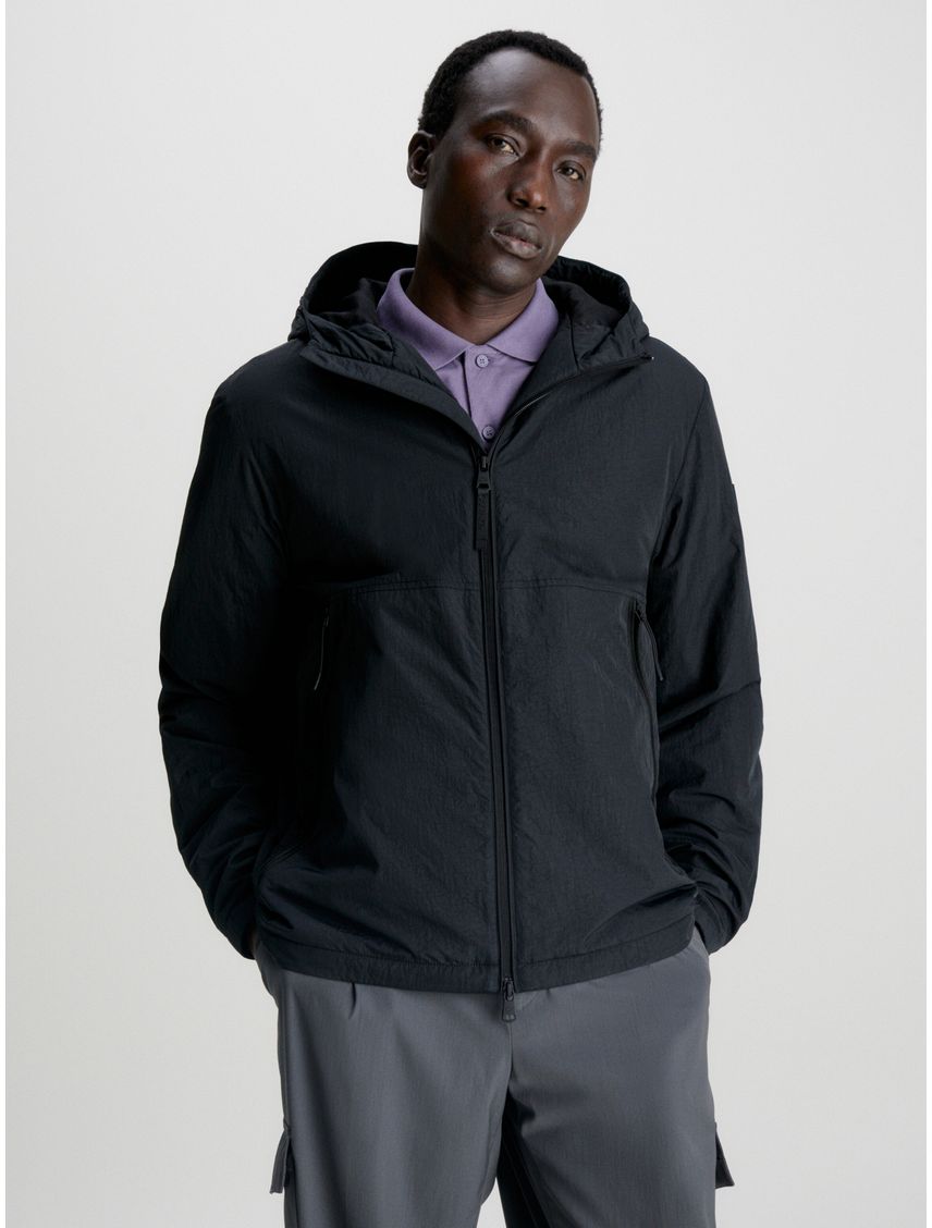Campera acolchada en nailon arrugado