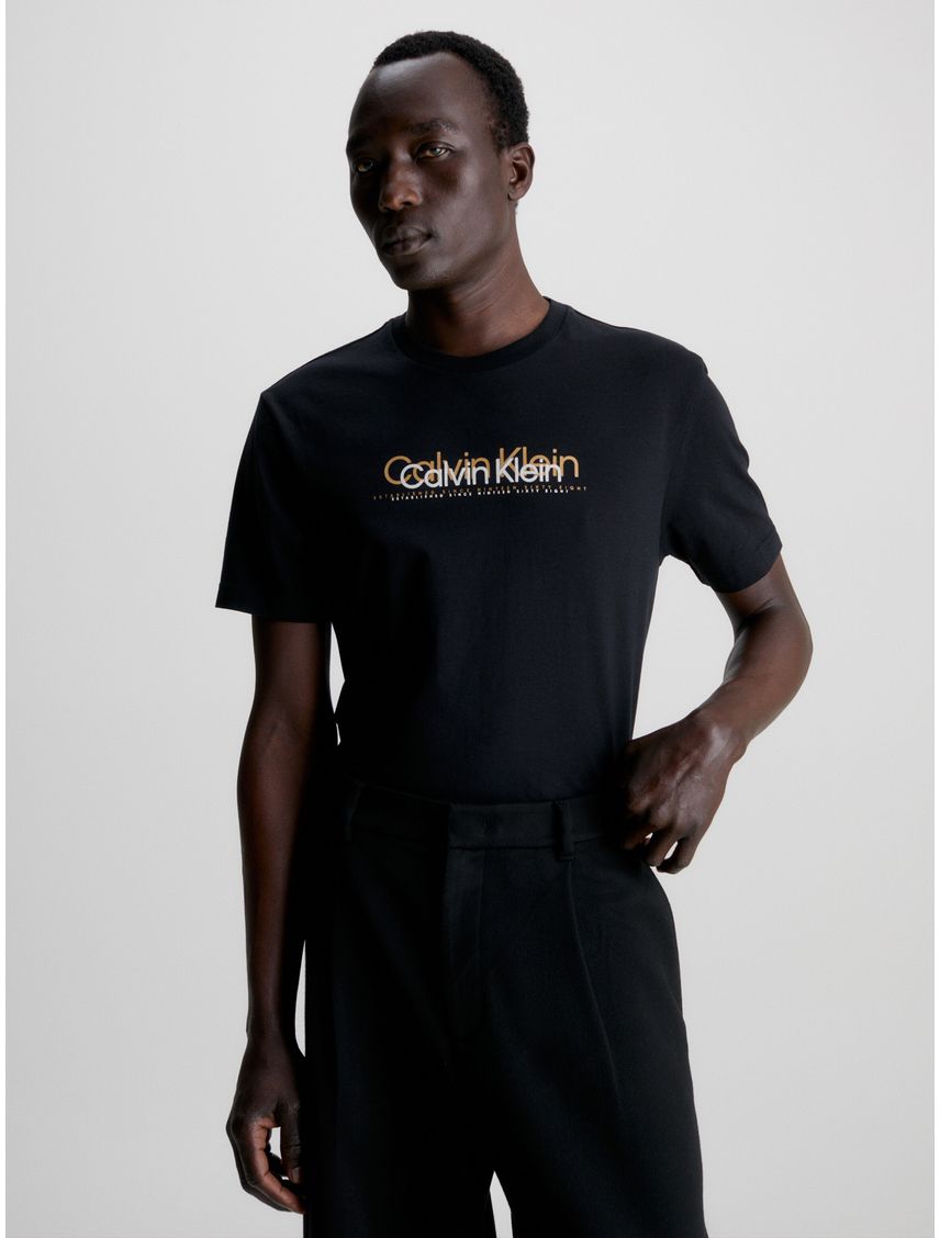 Remera double flock logo