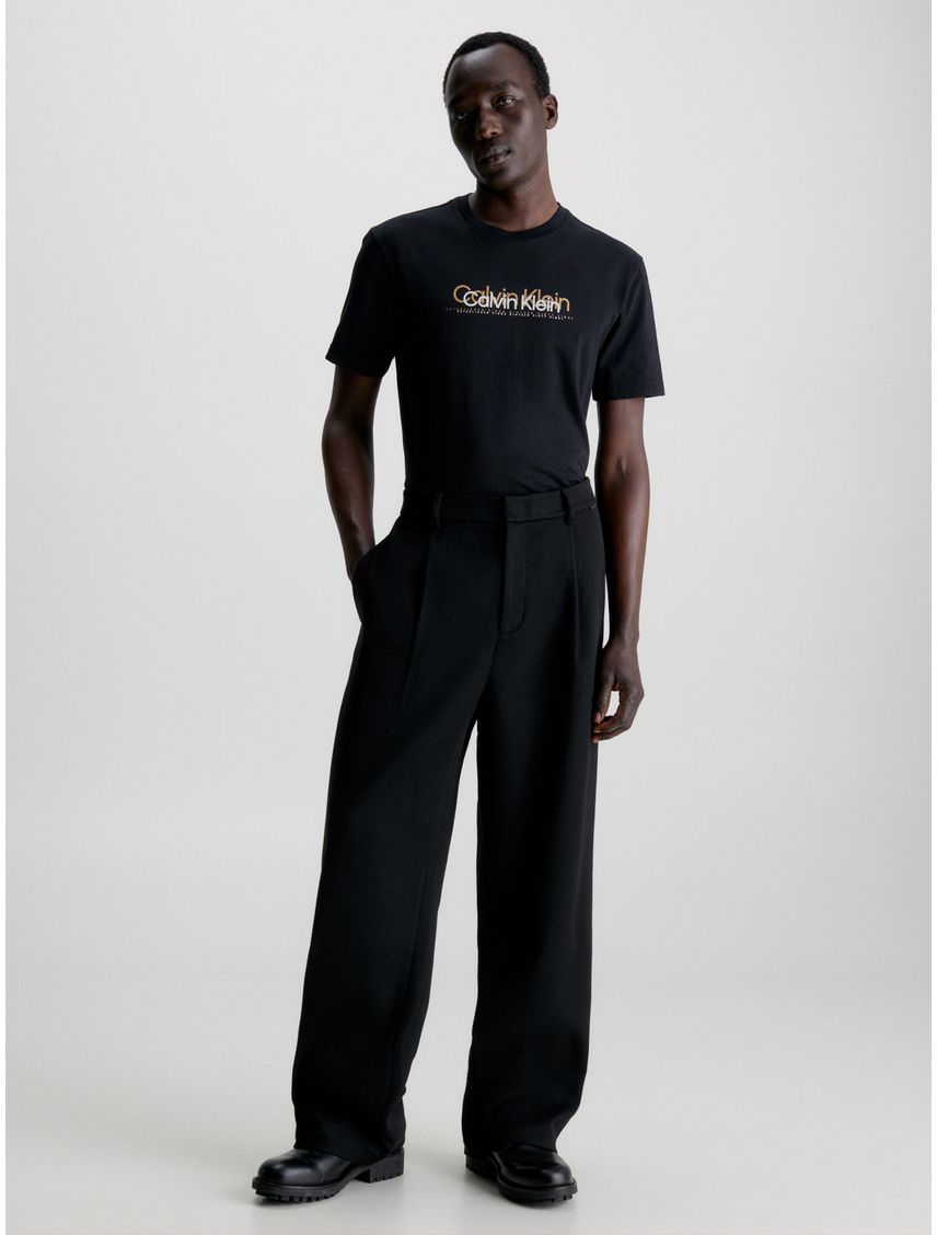 Remera double flock logo