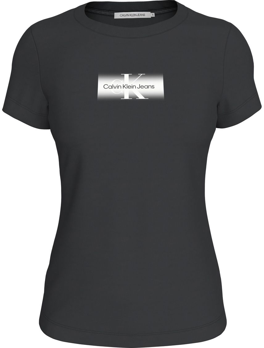 Remera slim con monograma desvanecido