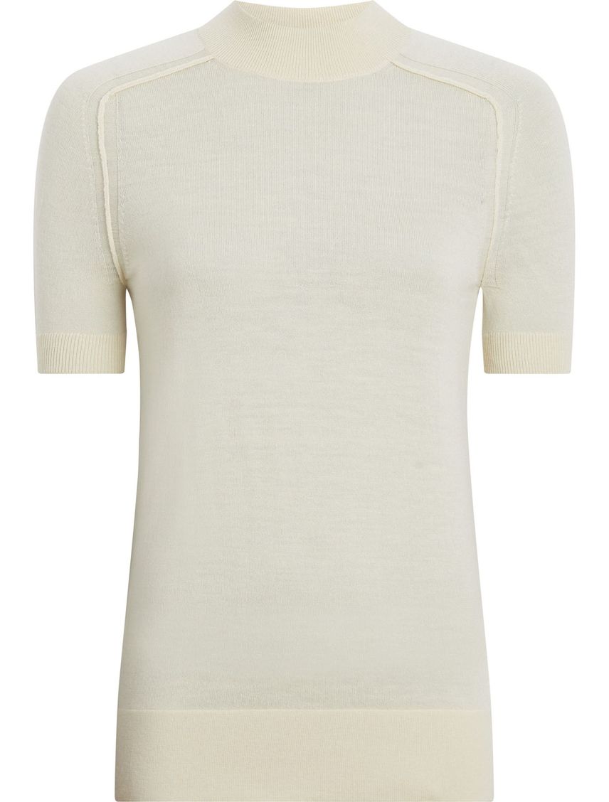Sweater slim de cuello perkins de lana merino