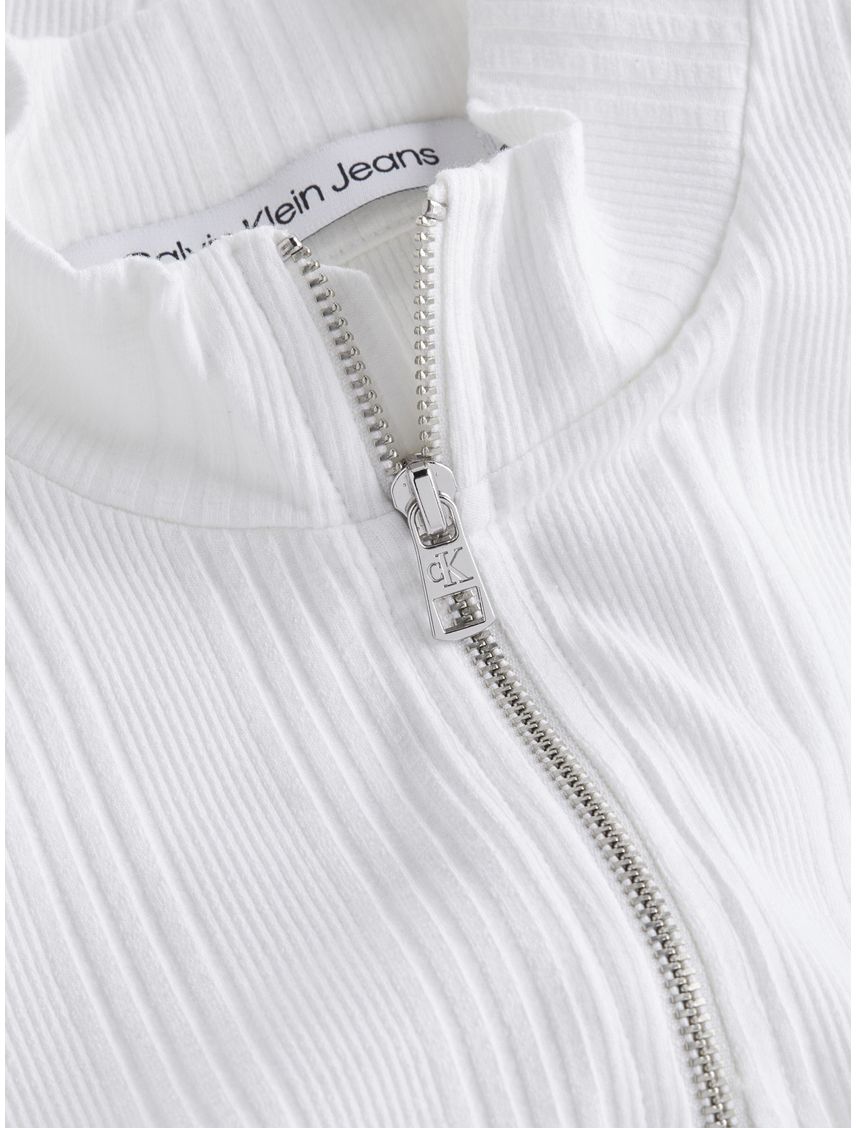 Blusa con cremallera media y canalé variado