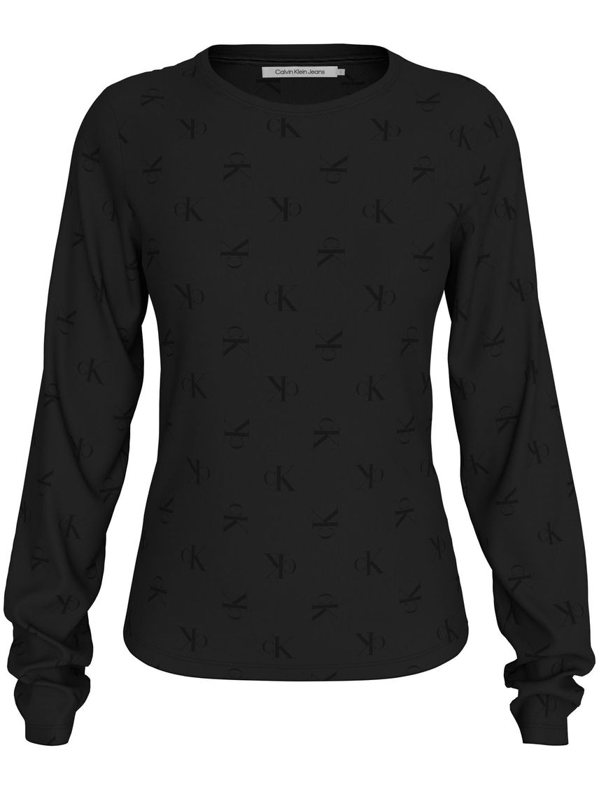 Remera manga larga con monograma all over