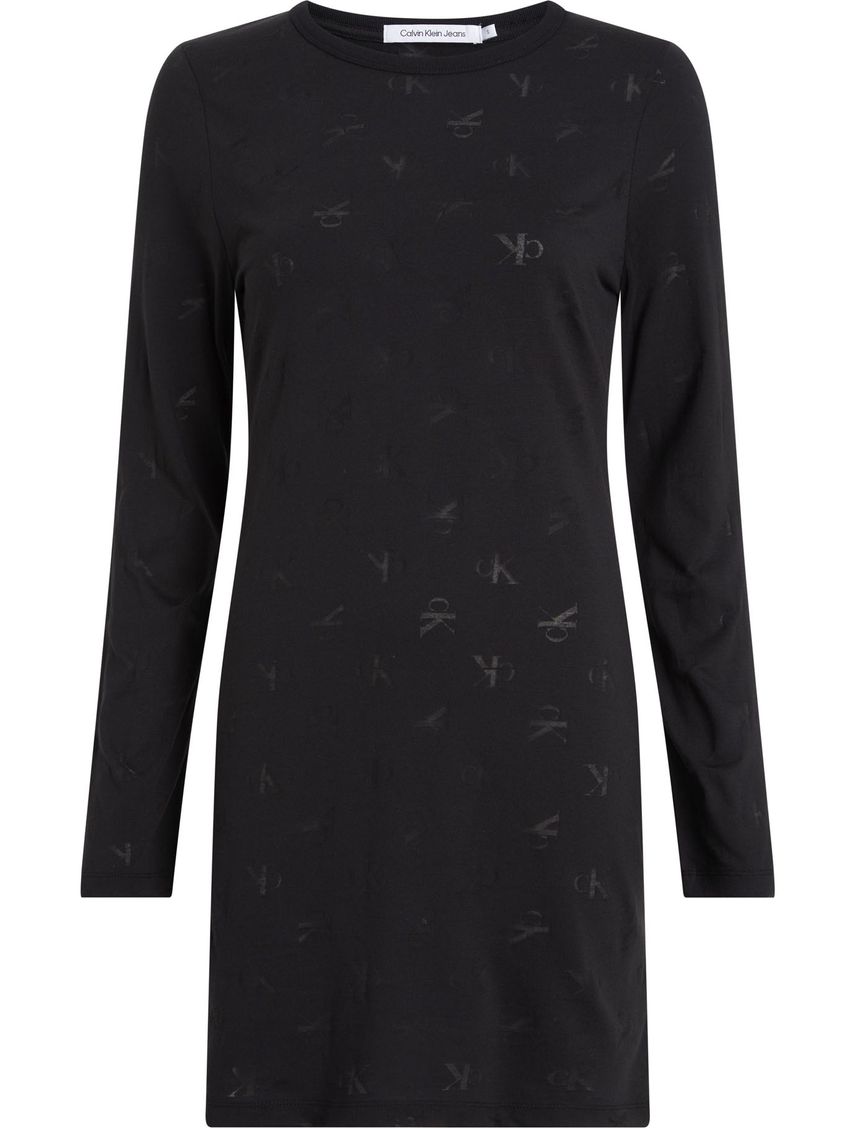 Vestido mini con estampado de monograma tonal