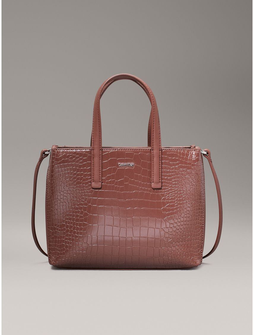 Cartera tote de piel de cocodrilo pequeño