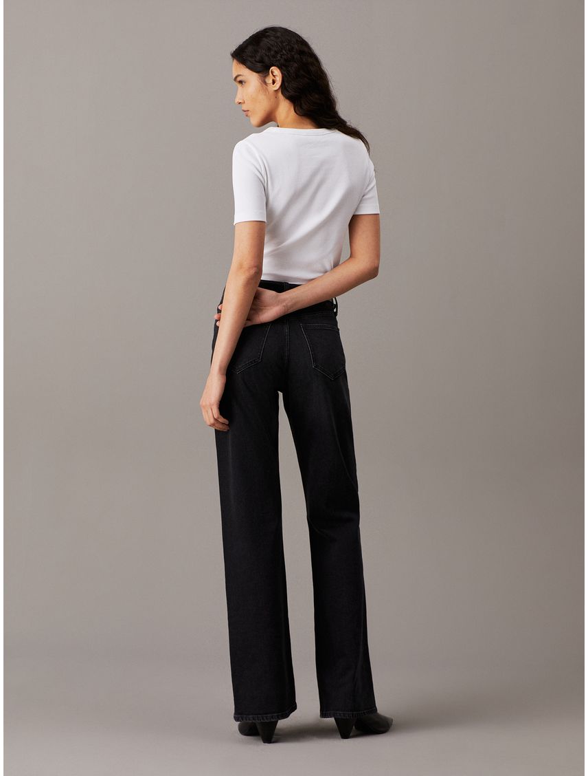 Remera slim canalé de algodón