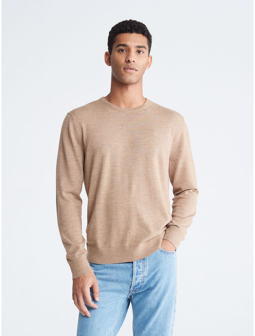 Sweater merino con cuello redondo