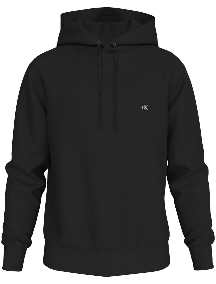 Buzo con capucha de felpa de algodón con insignia