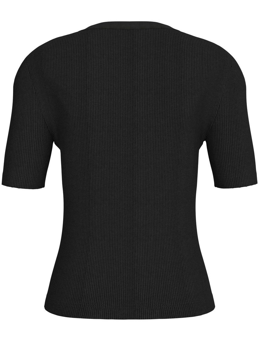 Remera slim canalé de algodón