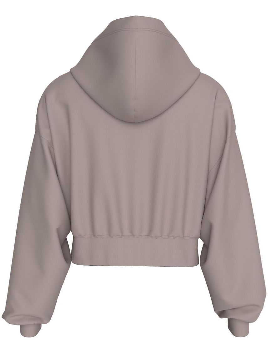 Buzo cropped con capucha y cremallera