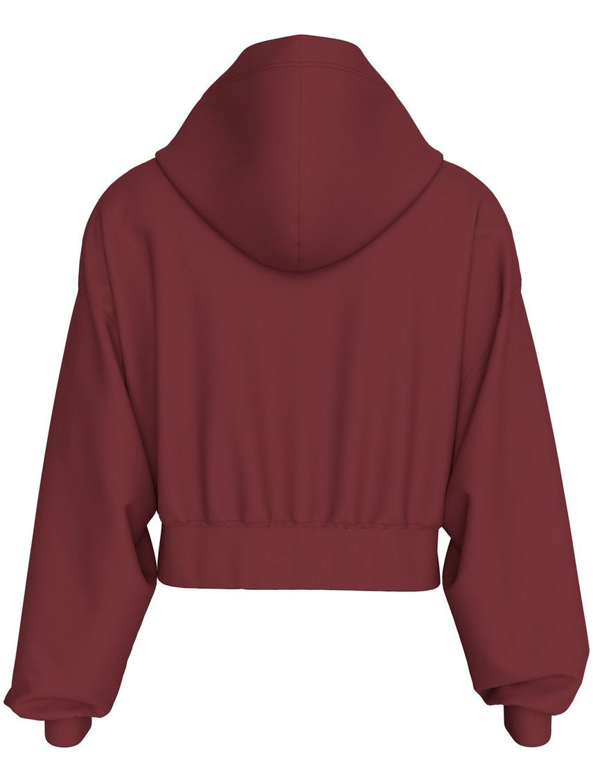 Buzo cropped con capucha y cremallera
