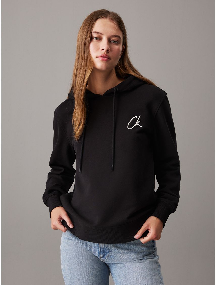 Buzo de felpa de algodón con capucha y logo