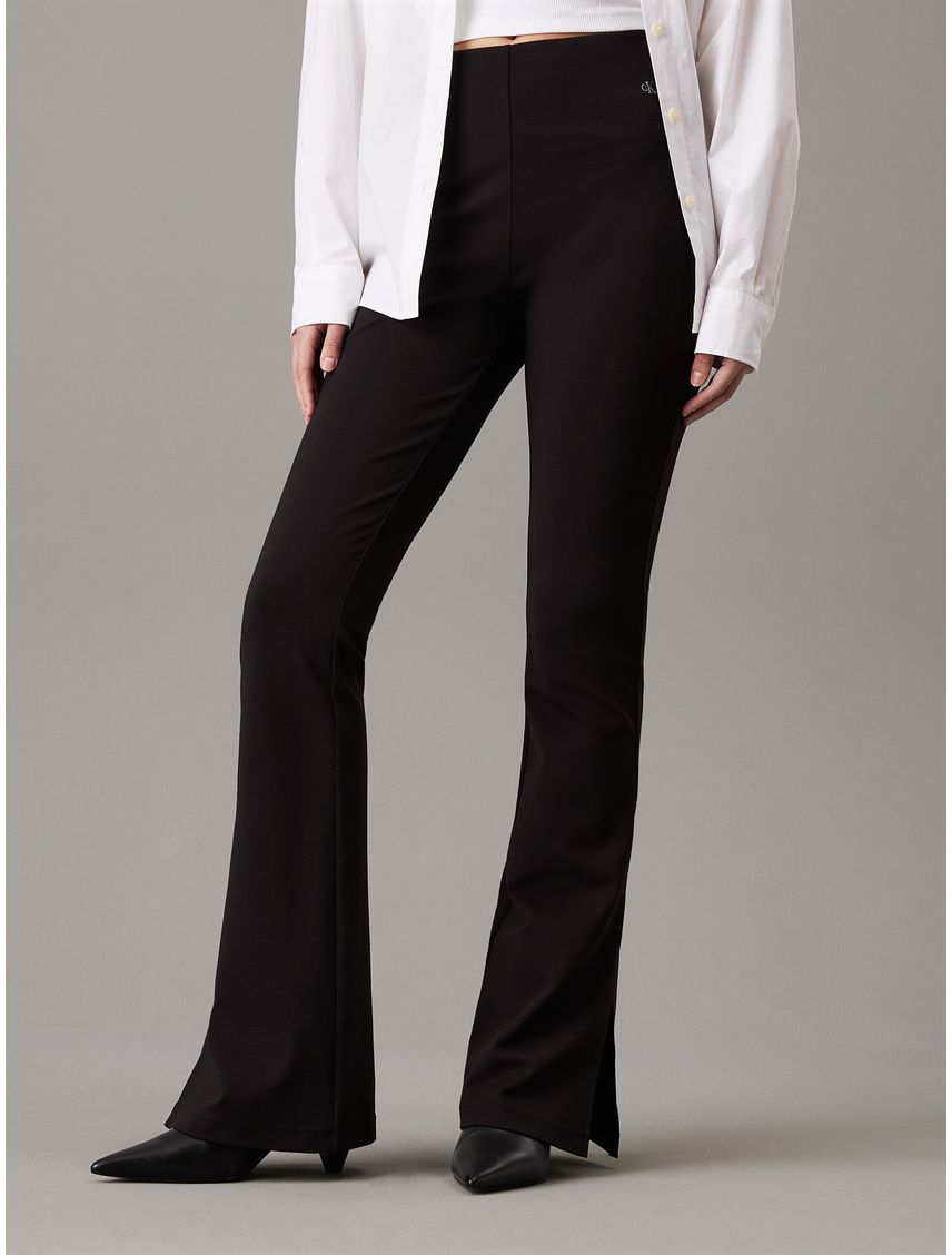 Leggings acampanados de punto milano