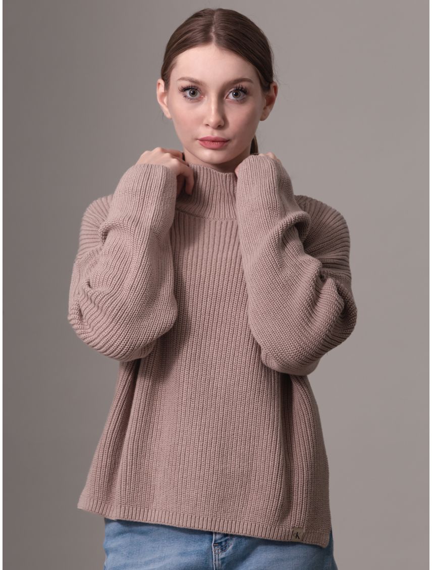Sweater chunky relaxed con cuello alto