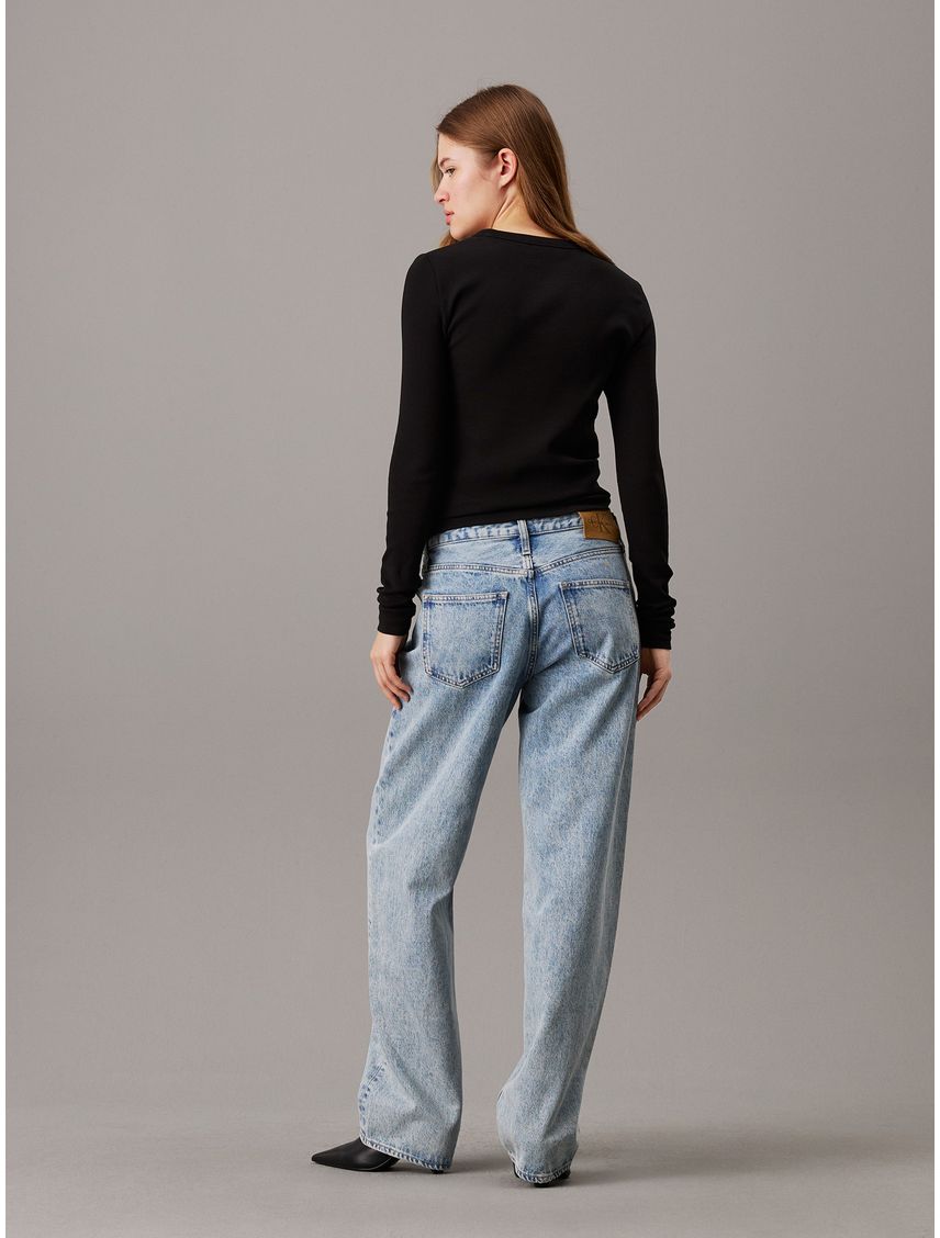 Top de manga larga slim de canalé