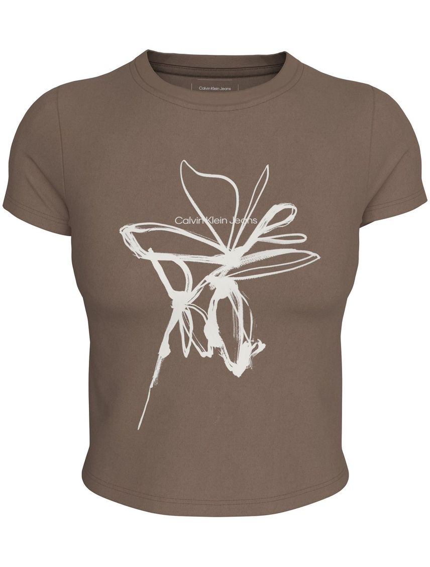 Remera slim con illustration floral