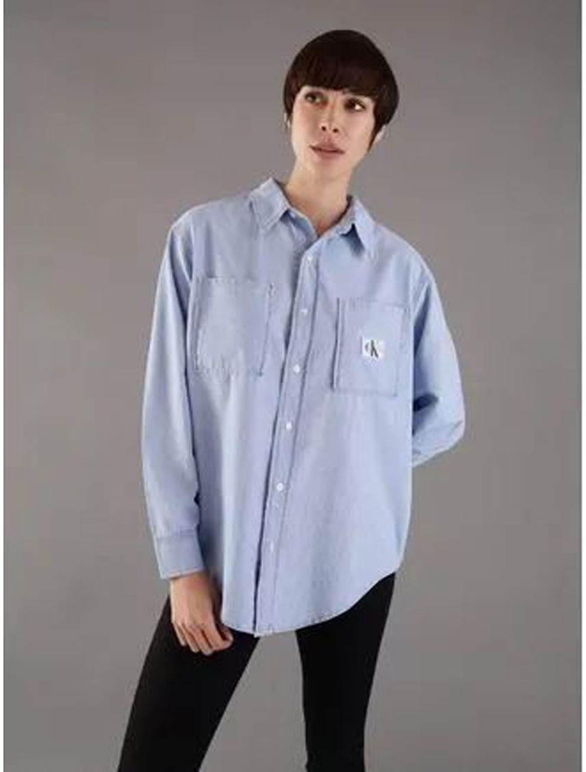 Camisa denim oversize de manga larga