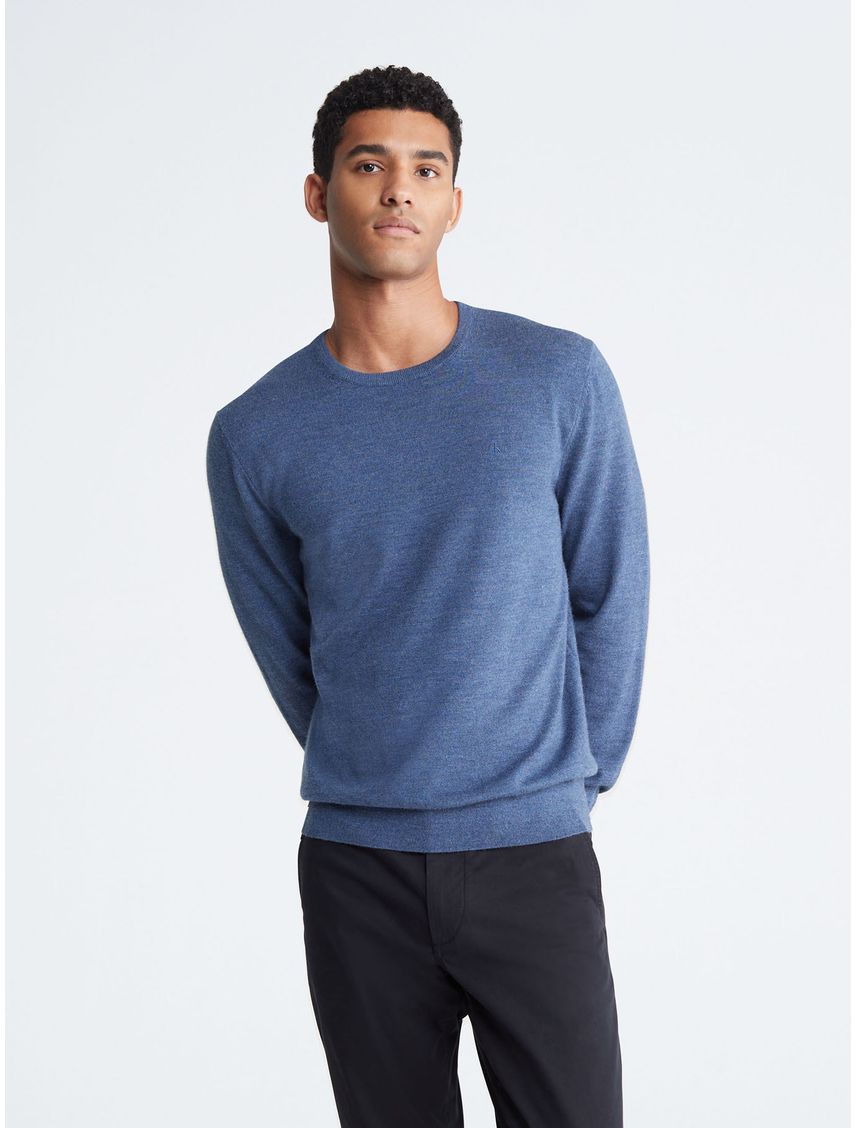Sweater merino con cuello redondo